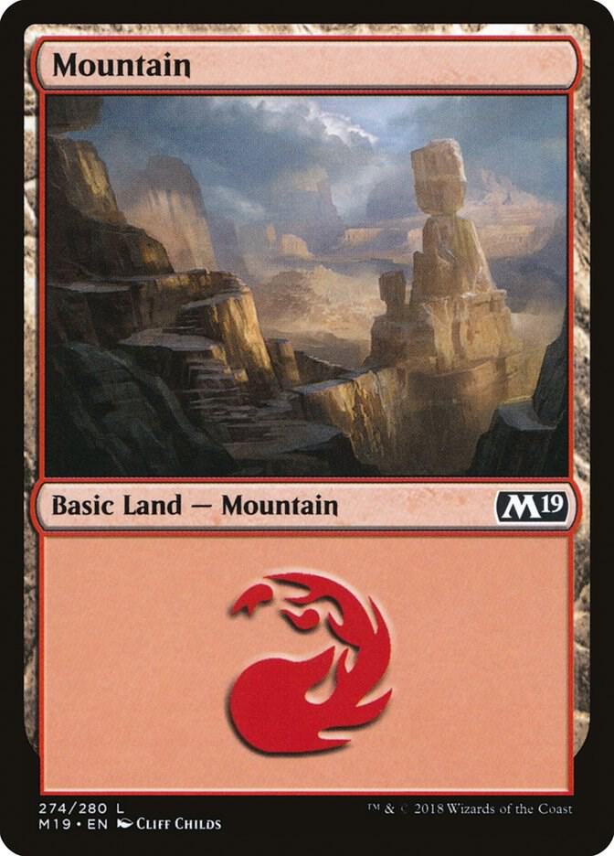 Mountain 274 card from Core Set 2019