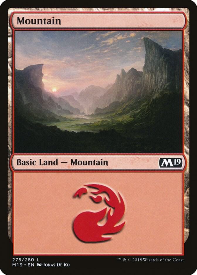 Mountain 275 card from Core Set 2019