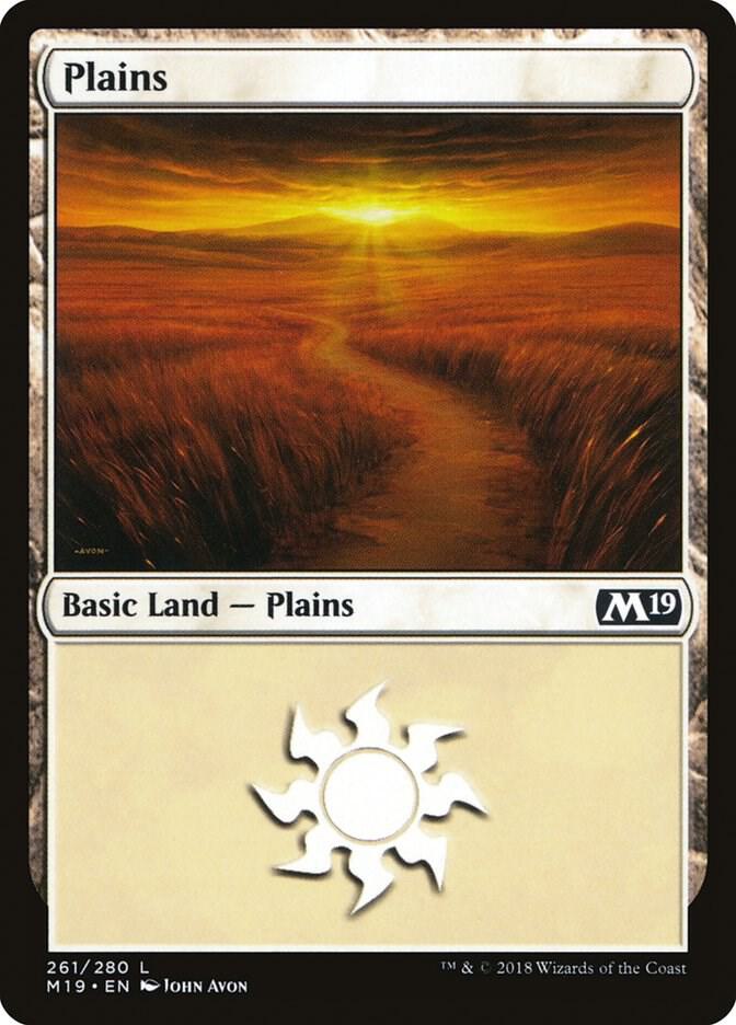 Plains 261 card from Core Set 2019