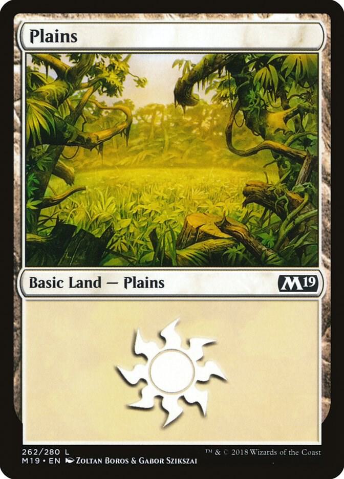 Plains 262 card from Core Set 2019