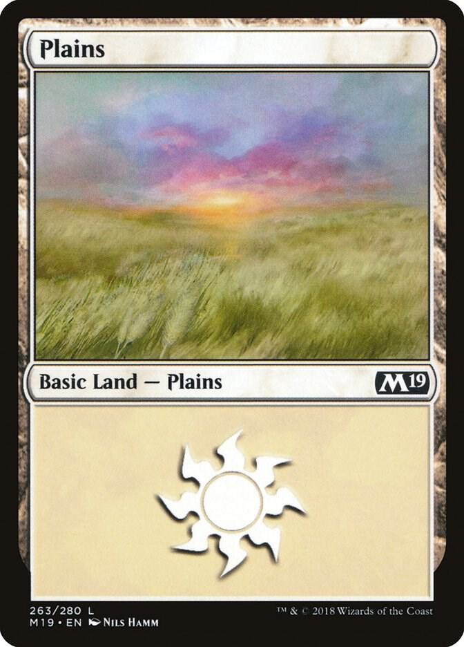 Plains 263 card from Core Set 2019