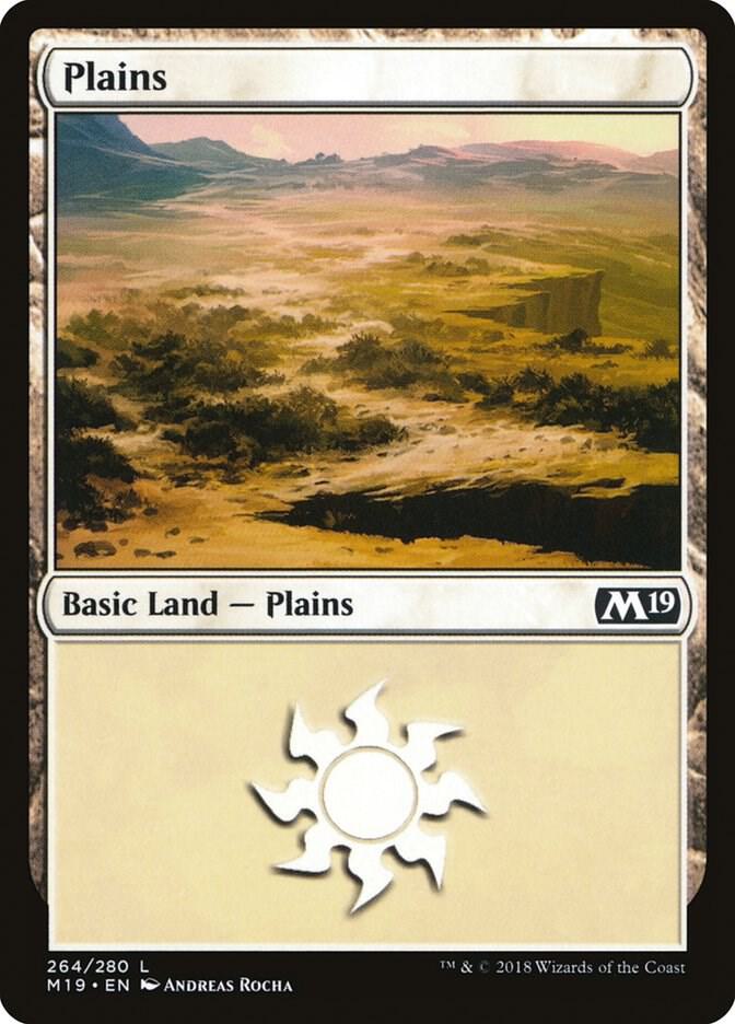 Plains 264 card from Core Set 2019