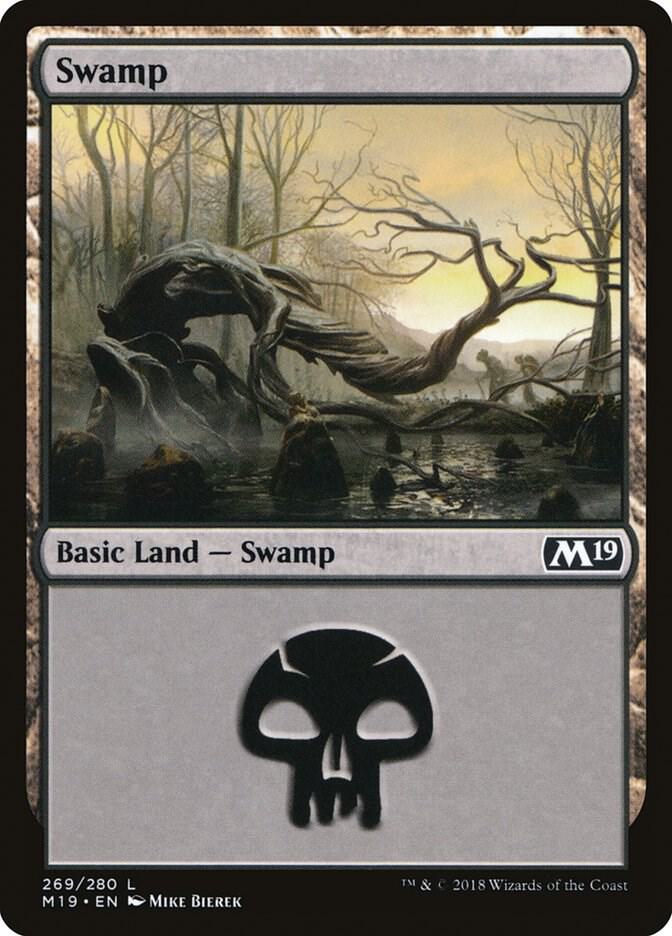 Swamp 269 card from Core Set 2019