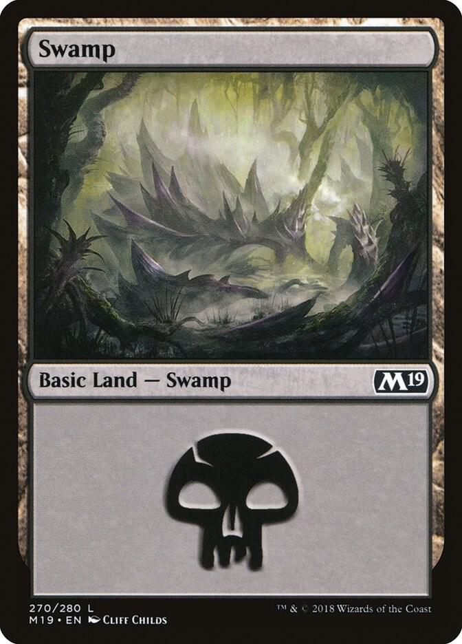 Swamp 270 card from Core Set 2019