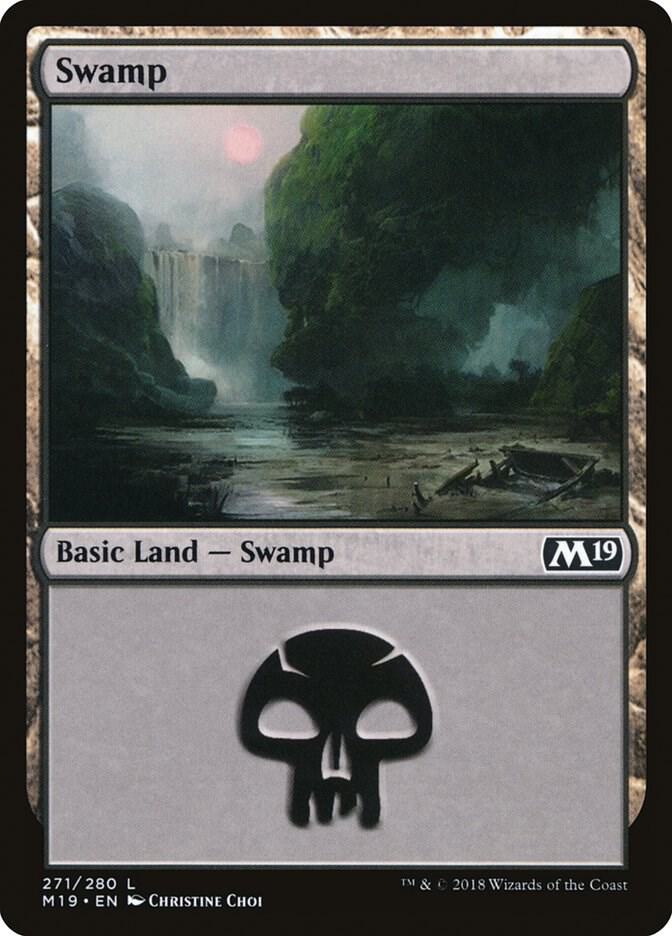 Swamp 271 card from Core Set 2019