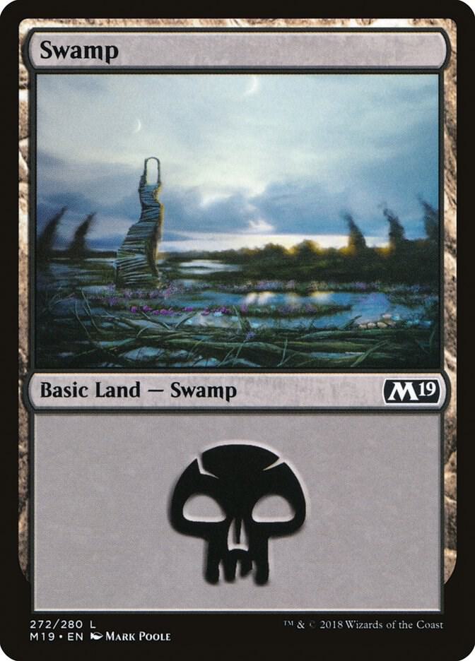 Swamp 272 card from Core Set 2019