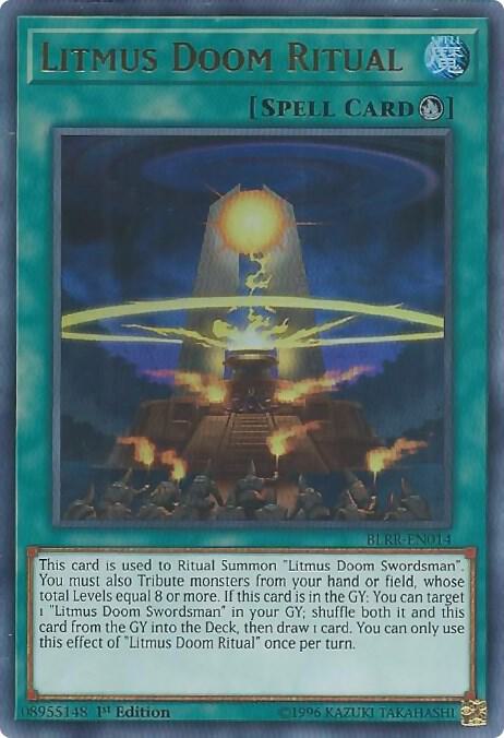 Litmus Doom Ritual BLRR-EN014 card from Battles of Legend: Relentless Revenge