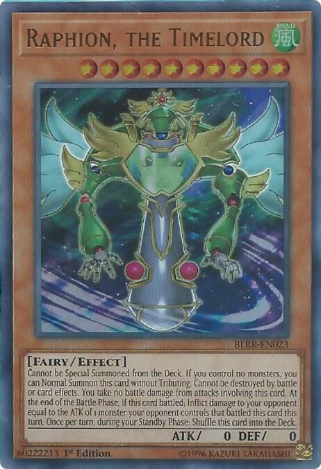 Raphion, the Timelord BLRR-EN023 card from Battles of Legend: Relentless Revenge