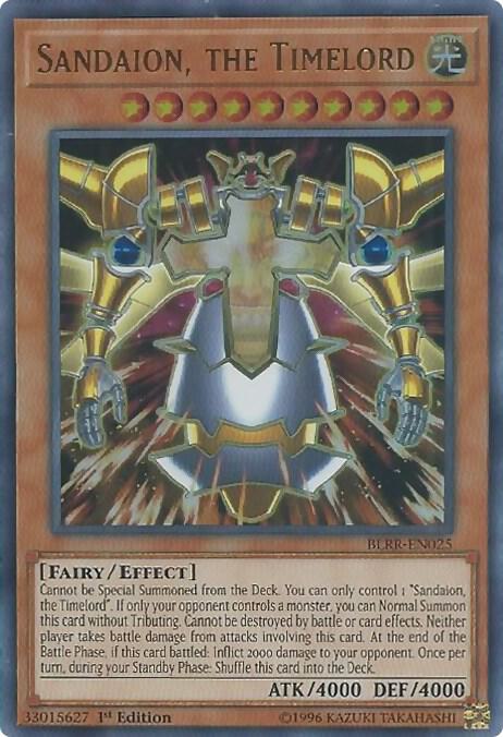 Sandaion, the Timelord BLRR-EN025 card from Battles of Legend: Relentless Revenge