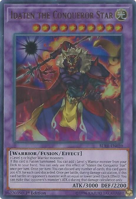 Idaten the Conqueror Star BLRR-EN039 card from Battles of Legend: Relentless Revenge