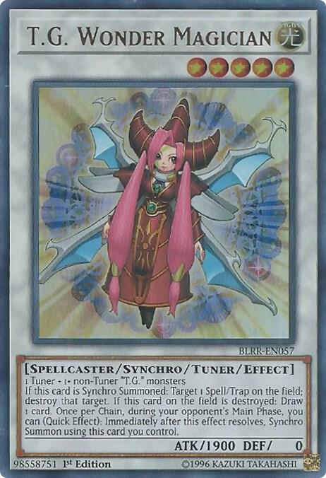 T.G. Wonder Magician BLRR-EN057 card from Battles of Legend: Relentless Revenge