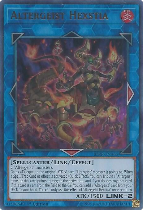 Altergeist Hexstia BLRR-EN066 card from Battles of Legend: Relentless Revenge