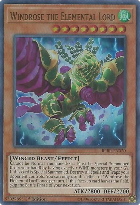 Windrose the Elemental Lord BLRR-EN070 card from Battles of Legend: Relentless Revenge