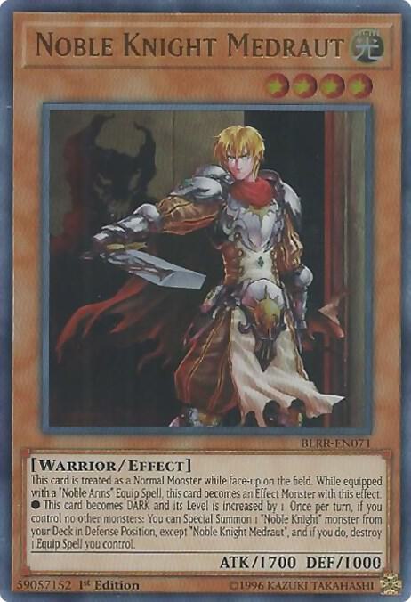 Noble Knight Medraut BLRR-EN071 card from Battles of Legend: Relentless Revenge