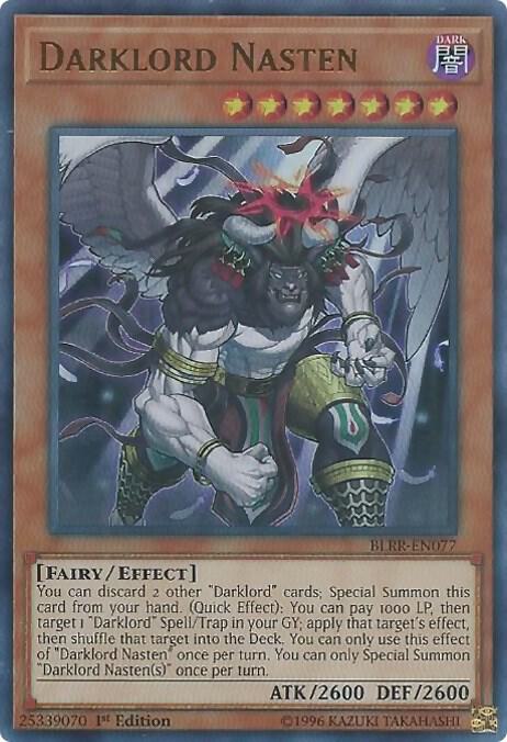 Darklord Nasten BLRR-EN077 card from Battles of Legend: Relentless Revenge