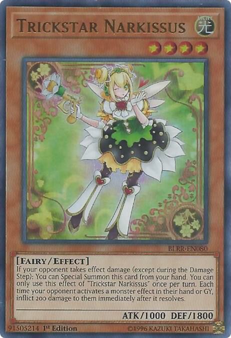 Trickstar Narkissus BLRR-EN080 card from Battles of Legend: Relentless Revenge