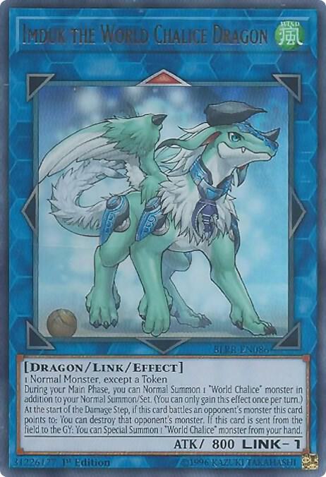 Imduk the World Chalice Dragon BLRR-EN086 card from Battles of Legend: Relentless Revenge