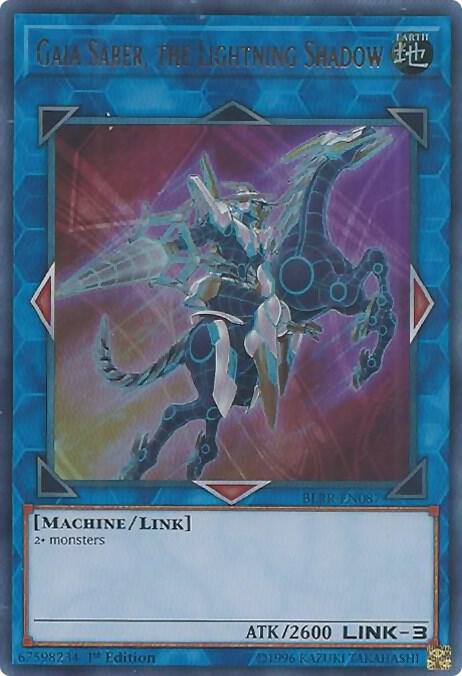 Gaia Saber, the Lightning Shadow BLRR-EN087 card from Battles of Legend: Relentless Revenge