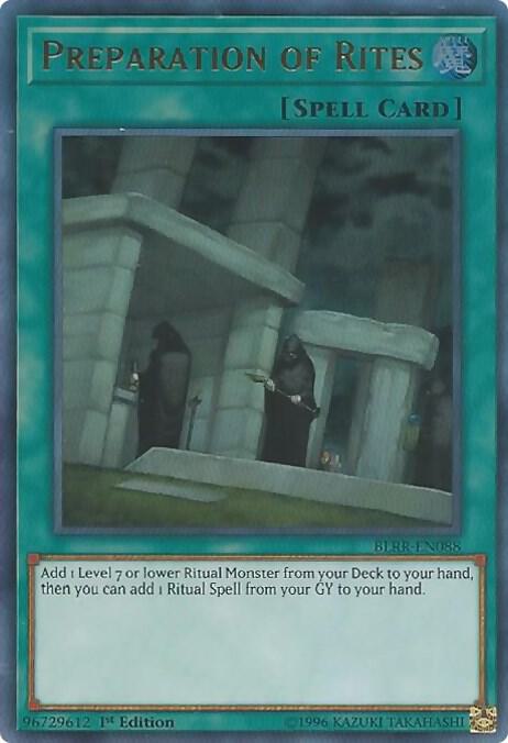 Preparation of Rites BLRR-EN088 card from Battles of Legend: Relentless Revenge