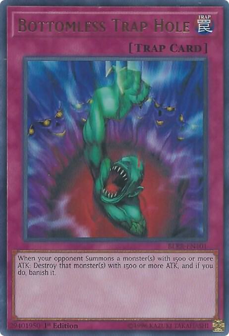 Bottomless Trap Hole BLRR-EN101 card from Battles of Legend: Relentless Revenge
