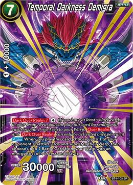 Temporal Darkness Demigra BT4-105 card from Colossal Warfare