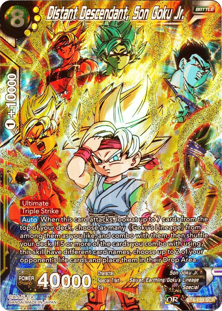 Distant Descendant, Son Goku Jr. BT4-123 card from Colossal Warfare