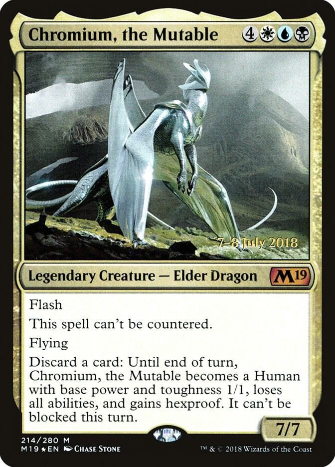 Chromium, the Mutable 214 card from Prerelease Cards