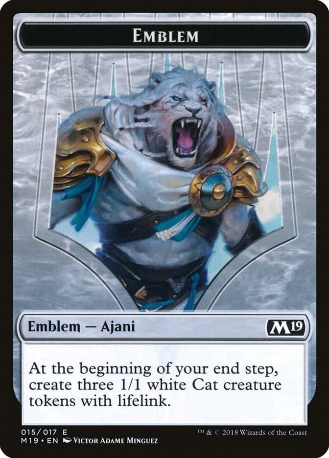 Emblem - Ajani, Adversary of Tyrants 15 card from Core Set 2019