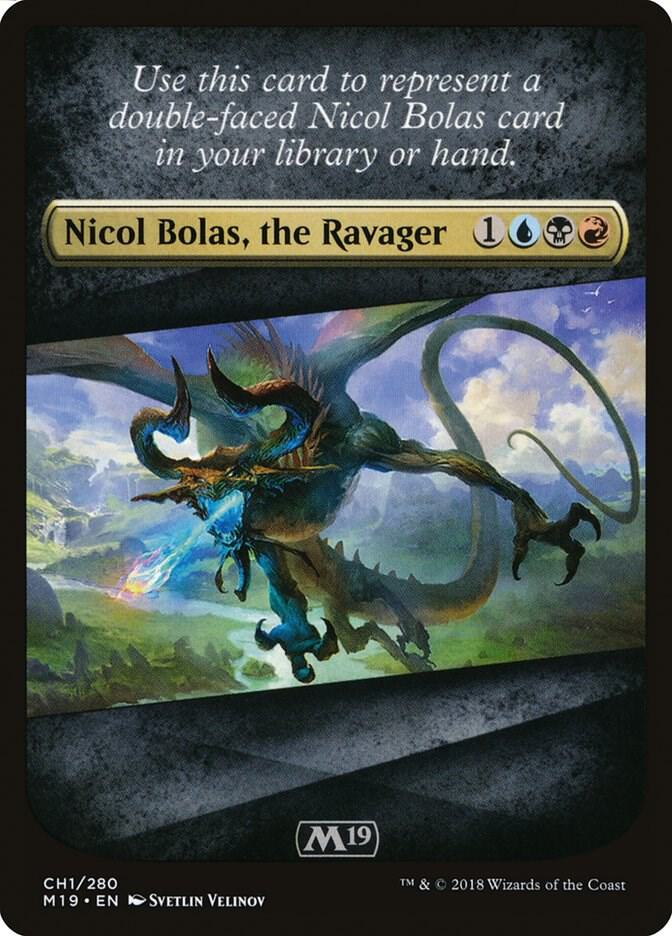 Checklist Card - Core Set 2019 (Nicol Bolas, the Ravager) CH1 card from Core Set 2019