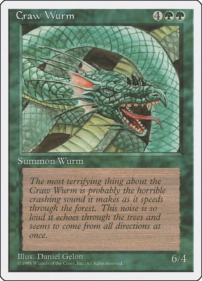 Craw Wurm card from Fourth Edition