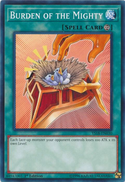 Burden of the Mighty YS18-EN030 card from Starter Deck: Codebreaker