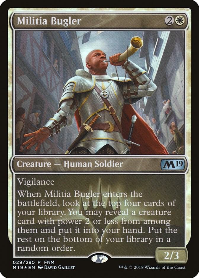 Militia Bugler 29 card from FNM Promos