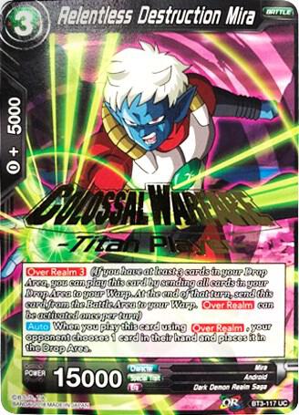 Relentless Destruction Mira (Titan Player Stamped) BT3-117 card from Tournament Promotion Cards