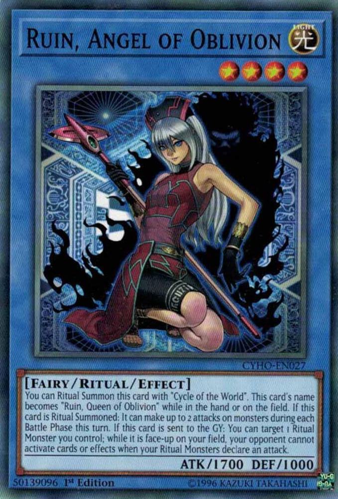 Ruin, Angel of Oblivion CYHO-EN027 card from Cybernetic Horizon