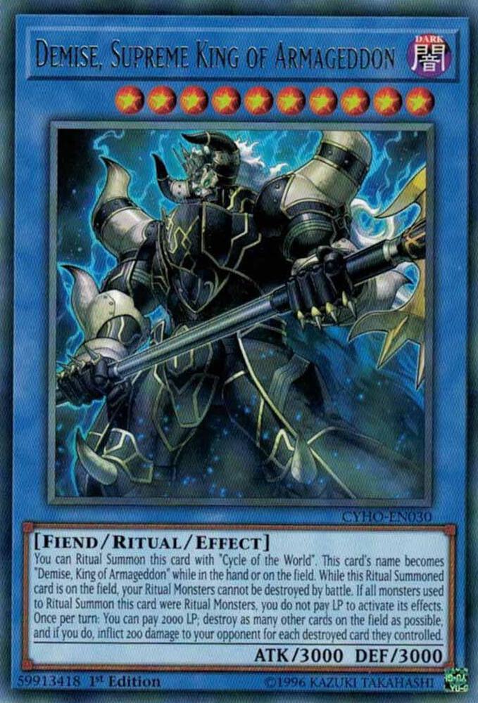 Demise, Supreme King of Armageddon CYHO-EN030 card from Cybernetic Horizon
