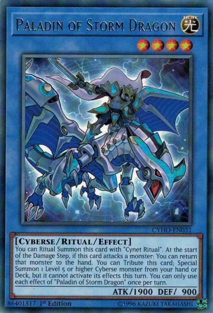 Paladin of Storm Dragon CYHO-EN031 card from Cybernetic Horizon
