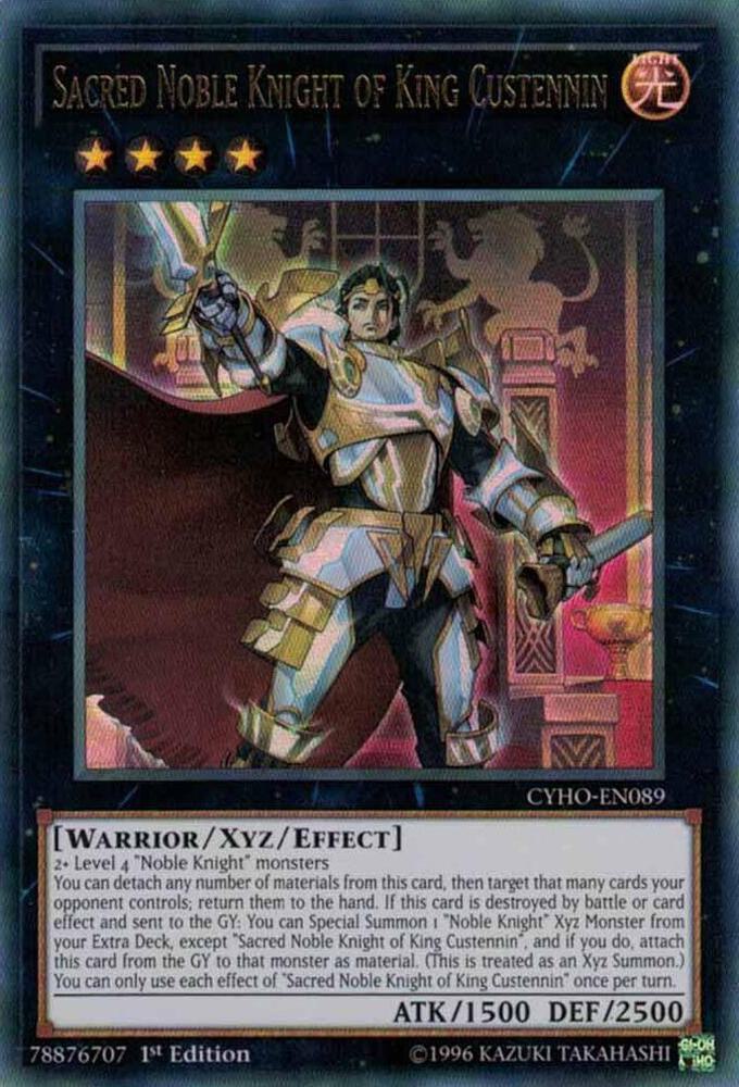 Sacred Noble Knight of King Custennin CYHO-EN089 card from Cybernetic Horizon