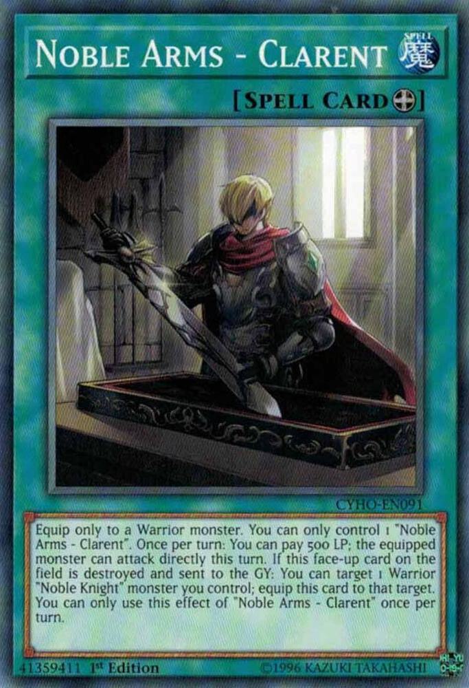 Noble Arms - Clarent CYHO-EN091 card from Cybernetic Horizon