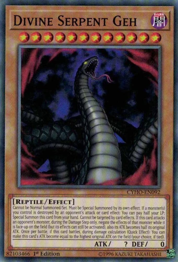 Divine Serpent Geh CYHO-EN092 card from Cybernetic Horizon