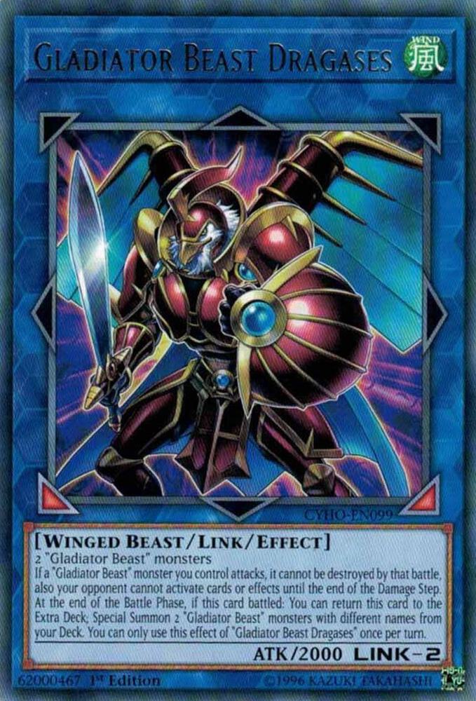 Gladiator Beast Dragases CYHO-EN099 card from Cybernetic Horizon