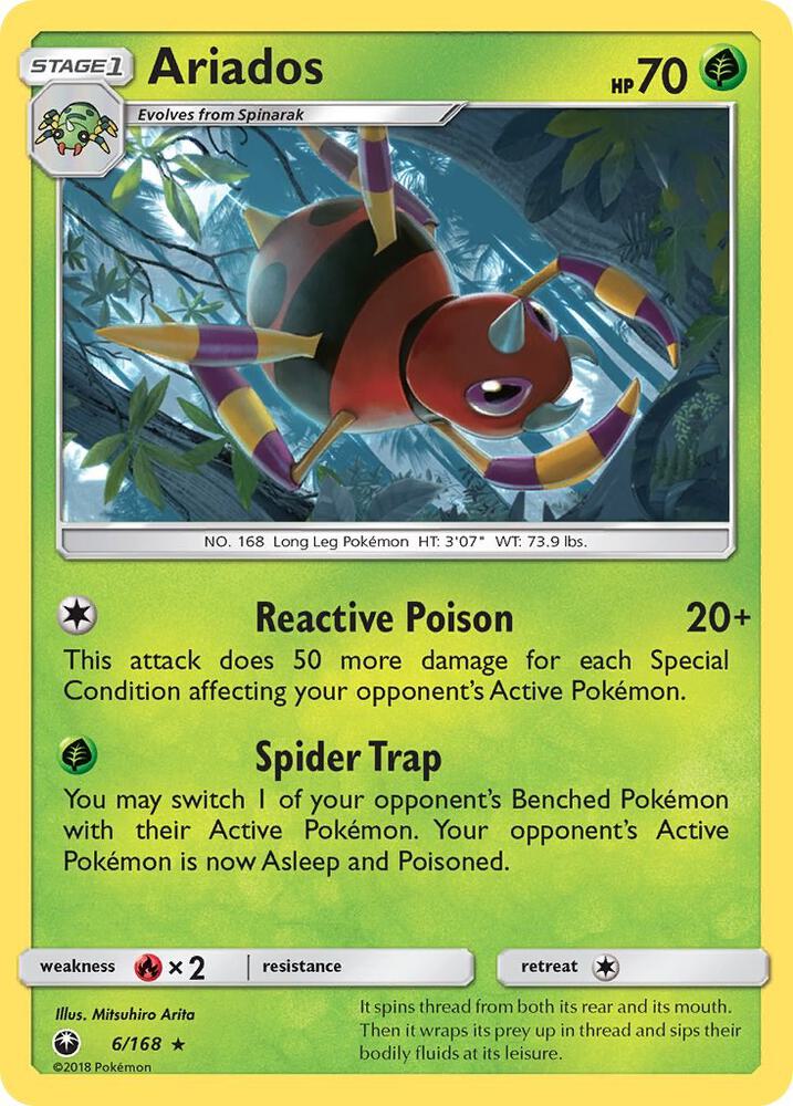 Ariados 6/168 card from SM - Celestial Storm