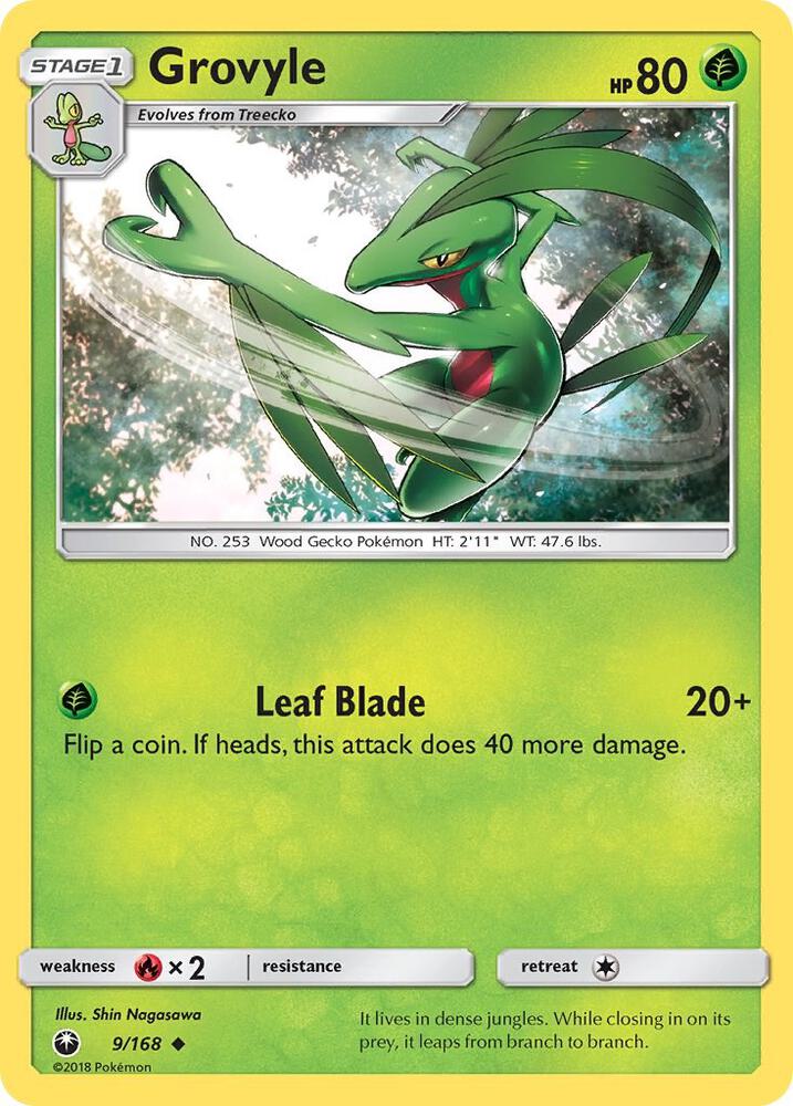 Grovyle 9/168 card from SM - Celestial Storm