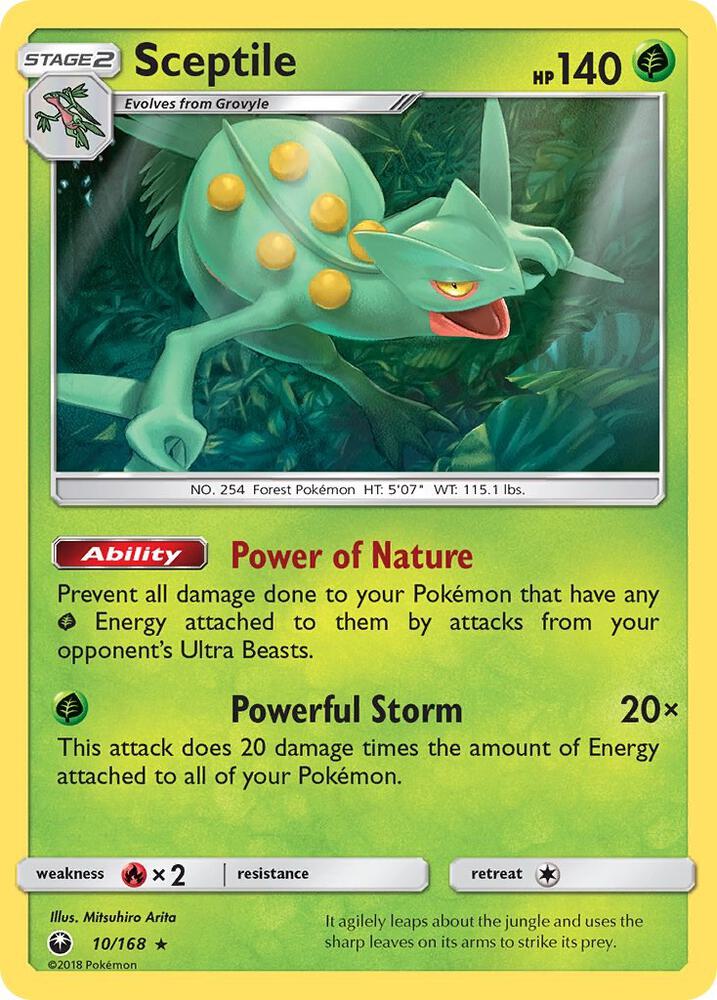 Sceptile 10/168 card from SM - Celestial Storm