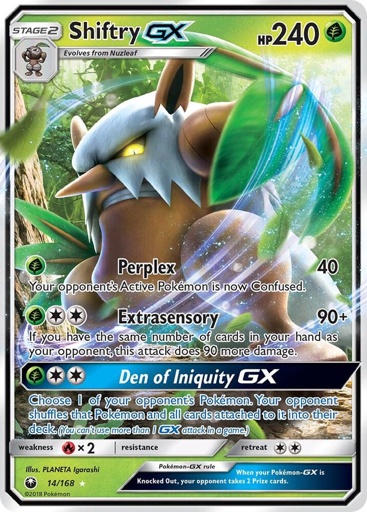 Shiftry GX 14/168 card from SM - Celestial Storm