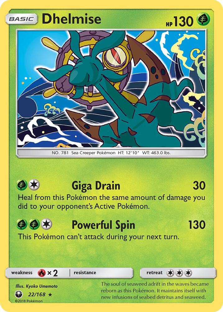 Dhelmise 22/168 card from SM - Celestial Storm
