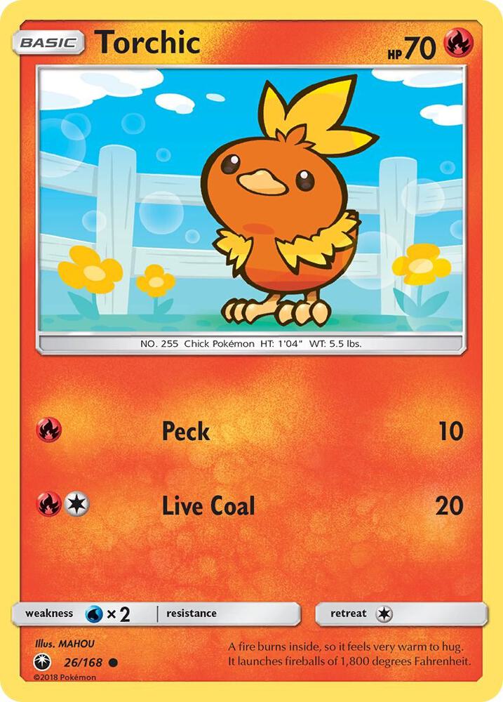 Torchic (26) 26/168 card from SM - Celestial Storm