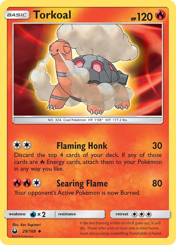 Torkoal 29/168 card from SM - Celestial Storm