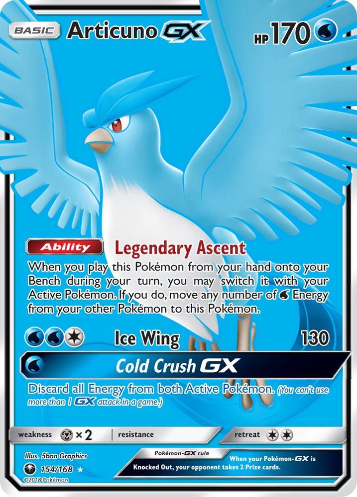 Articuno GX (Full Art) 154/168 card from SM - Celestial Storm