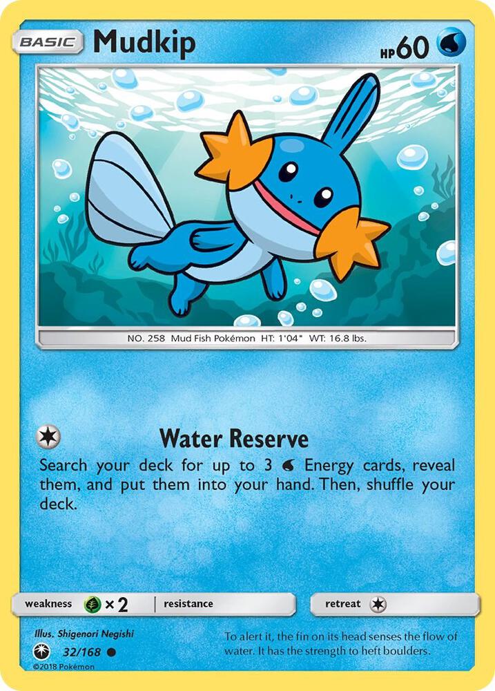 Mudkip (32) 32/168 card from SM - Celestial Storm