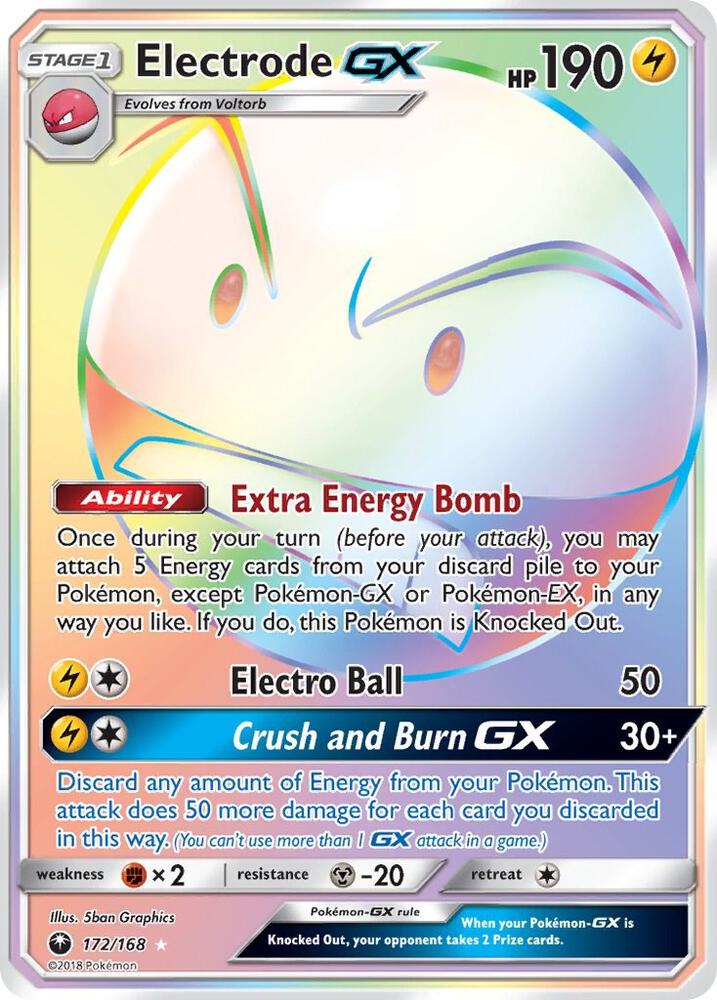 Electrode GX (Secret) 172/168 card from SM - Celestial Storm